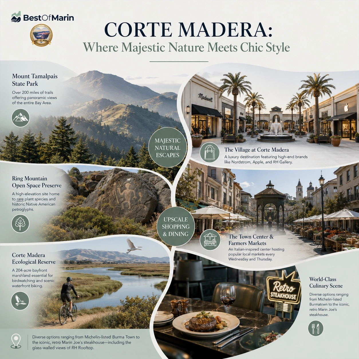 Corte Madera visitor information guide graphic